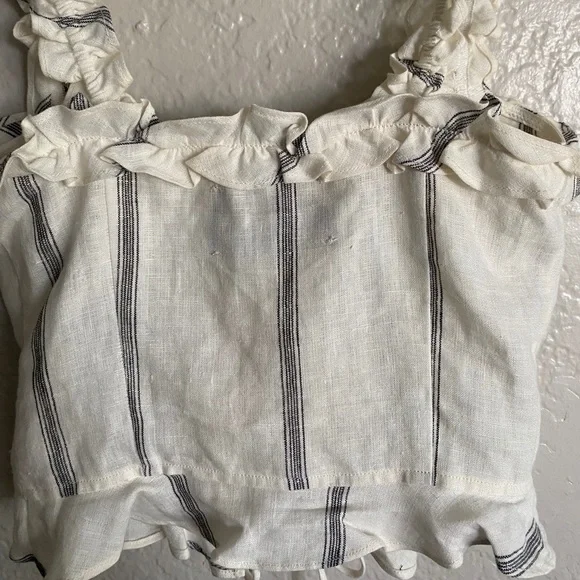REFORMATION | 100% Linen Striped Crop Top - Picture 5 of 8
